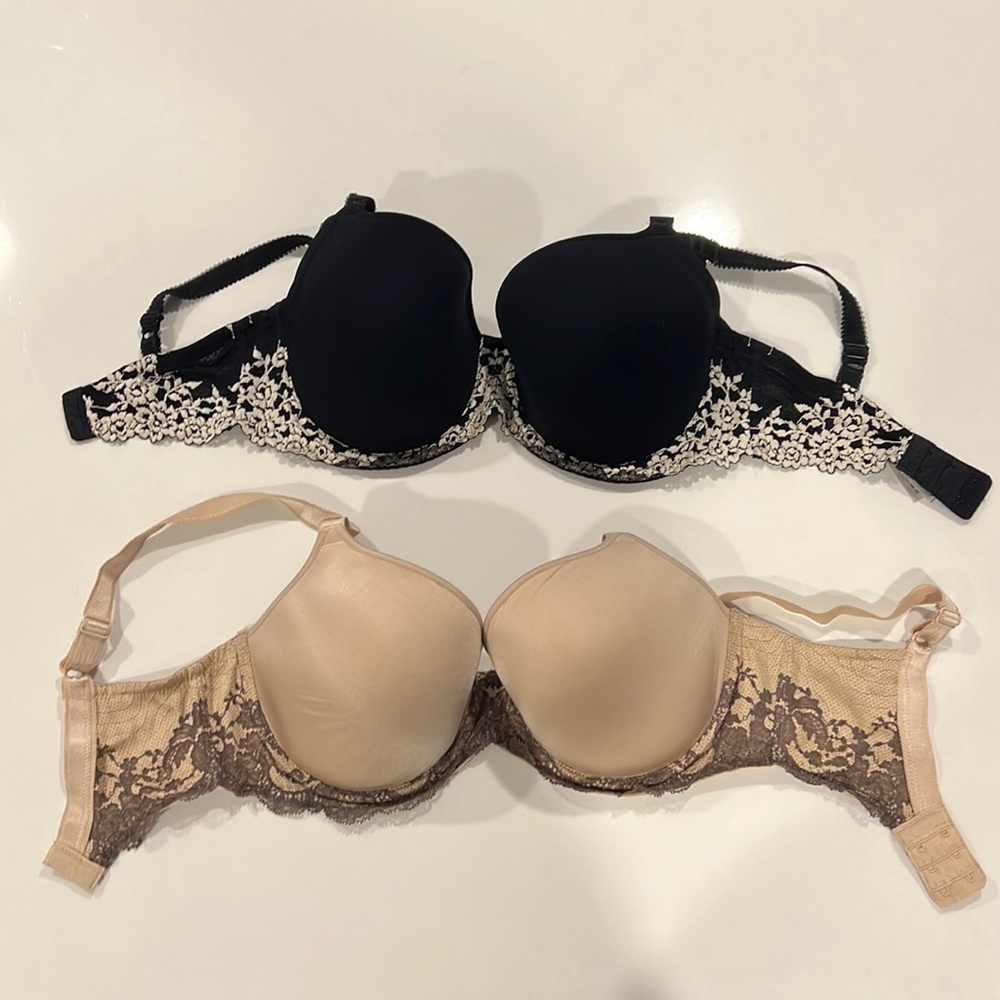 Wacoal 32G Set of 2 Bras Black & Nude Lace